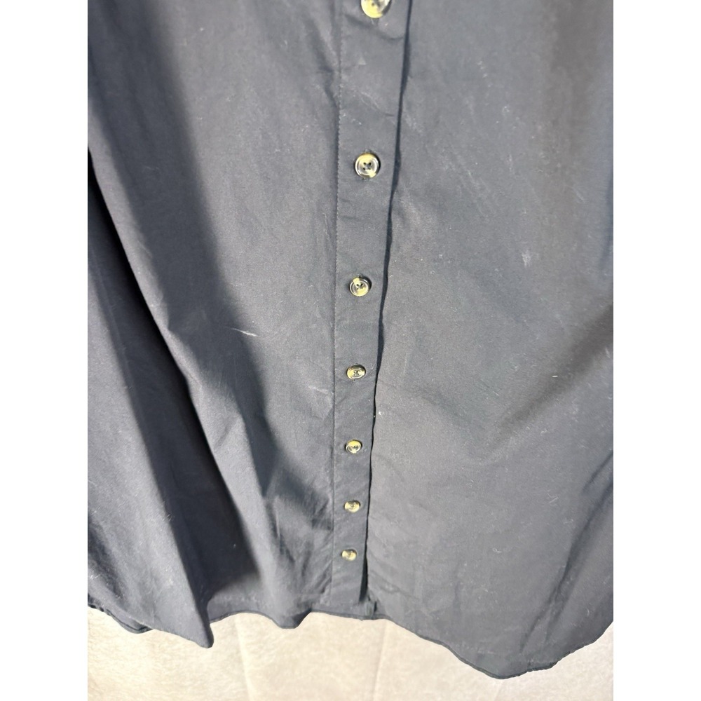 Universal Standard Stretch Poplin Short Sleeve Shirtdress In Black XS 10/12 - Picture 2 of 9